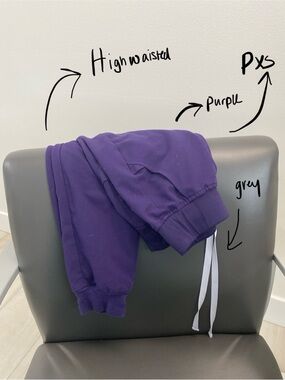 FIGS: purple PXS high waisted joggers